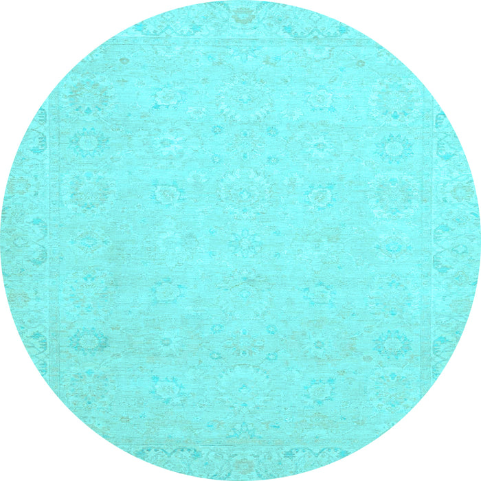Round Machine Washable Abstract Light Blue Modern Rug, wshabs2431lblu