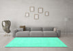 Machine Washable Abstract Turquoise Modern Area Rugs in a Living Room,, wshabs2431turq