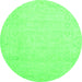 Round Machine Washable Abstract Green Modern Area Rugs, wshabs2431grn