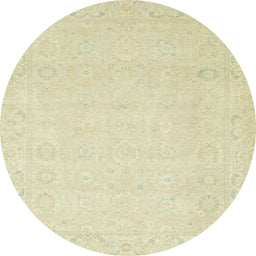 Round Machine Washable Abstract Brown Gold Rug, wshabs2431