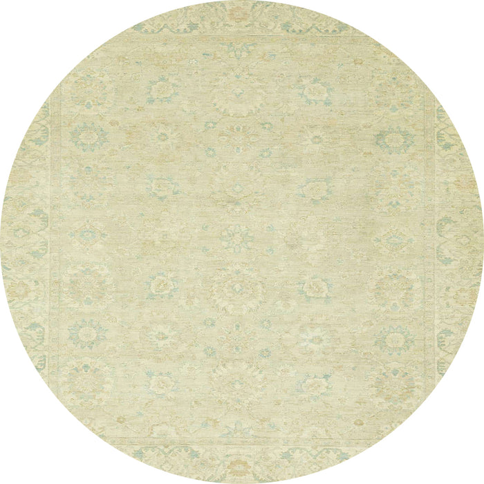 Round Machine Washable Abstract Brown Gold Rug, wshabs2431