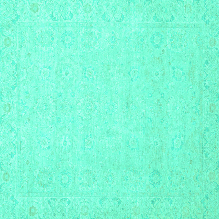 Square Machine Washable Abstract Turquoise Modern Area Rugs, wshabs2431turq