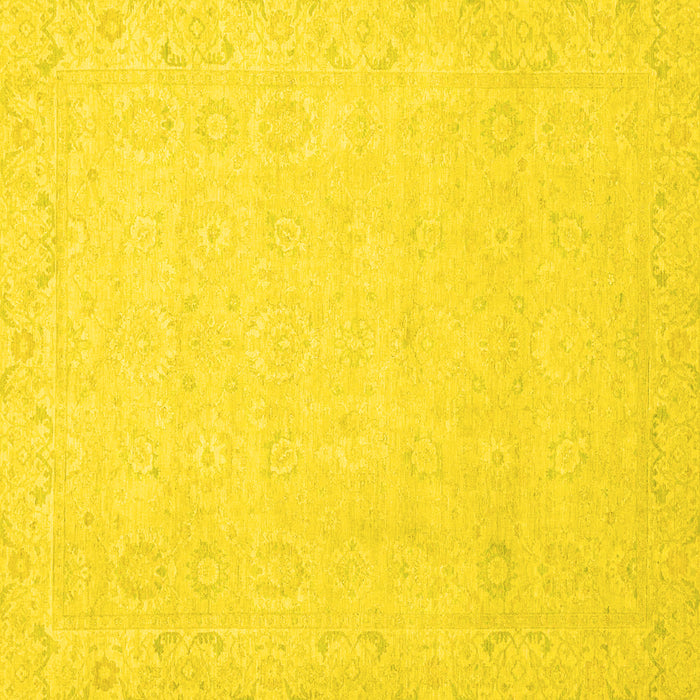 Square Machine Washable Abstract Yellow Modern Rug, wshabs2431yw