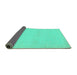 Sideview of Abstract Turquoise Modern Rug, abs2432turq