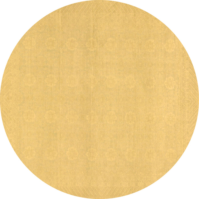 Round Abstract Brown Modern Rug, abs2432brn