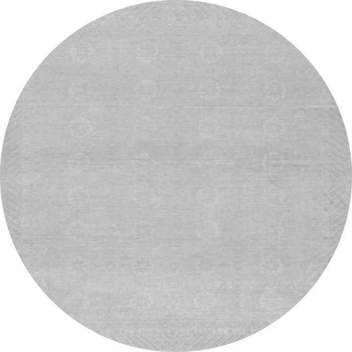 Round Machine Washable Abstract Gray Modern Rug, wshabs2432gry