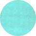 Round Abstract Light Blue Modern Rug, abs2432lblu