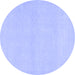 Round Abstract Blue Modern Rug, abs2432blu