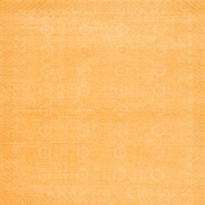 Square Machine Washable Abstract Orange Modern Area Rugs, wshabs2432org