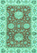 Machine Washable Oriental Turquoise Traditional Area Rugs, wshabs2433turq