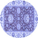 Round Oriental Blue Traditional Rug, abs2433blu