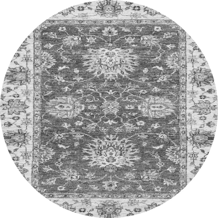 Round Oriental Gray Traditional Rug, abs2433gry