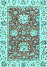 Oriental Light Blue Traditional Rug, abs2433lblu