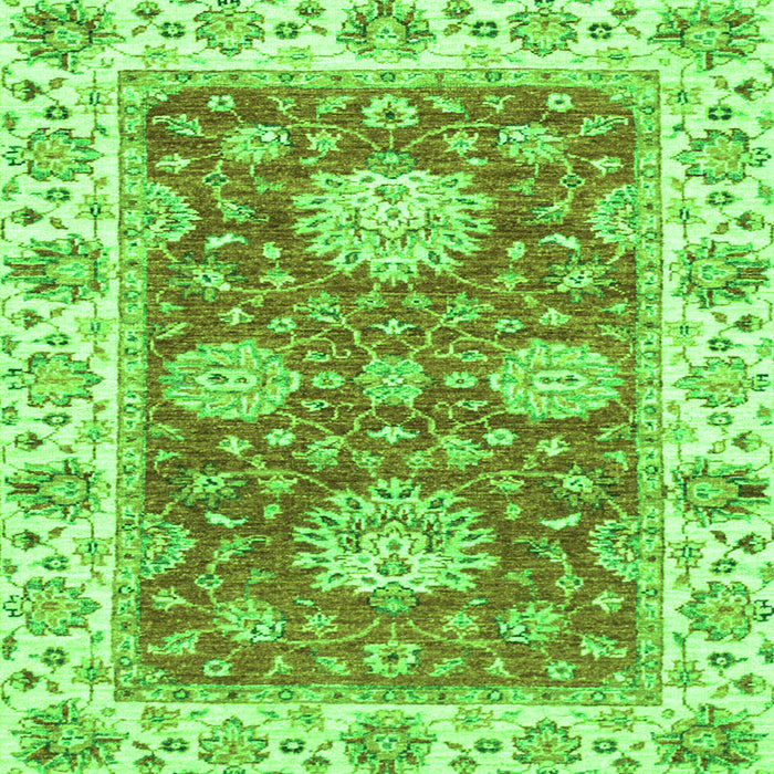 Square Oriental Green Traditional Rug, abs2433grn