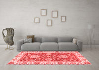 Machine Washable Oriental Red Traditional Rug, wshabs2433red