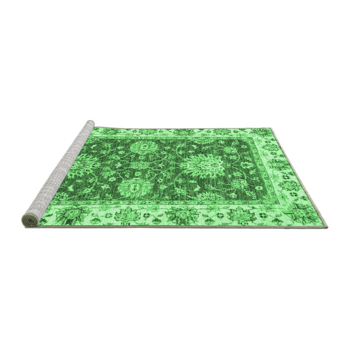 Sideview of Machine Washable Oriental Emerald Green Traditional Area Rugs, wshabs2433emgrn