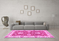 Machine Washable Oriental Pink Traditional Rug, wshabs2433pnk