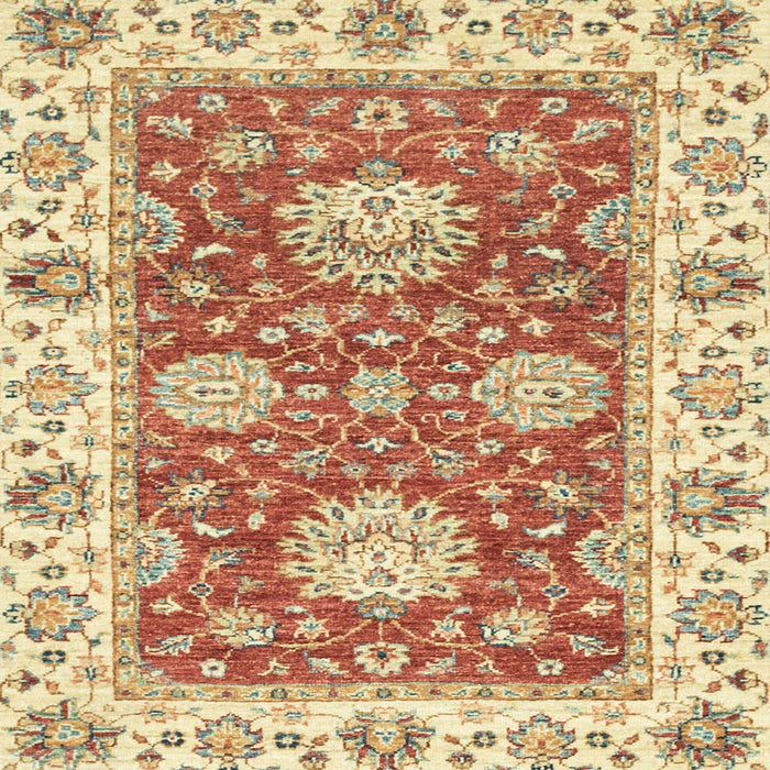 Square Abstract Brown Gold Oriental Rug, abs2433