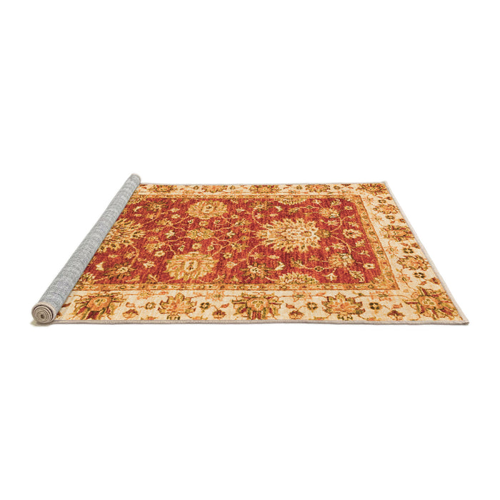 Sideview of Machine Washable Oriental Orange Traditional Area Rugs, wshabs2433org