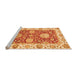 Sideview of Machine Washable Oriental Orange Traditional Area Rugs, wshabs2433org