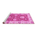 Sideview of Machine Washable Oriental Pink Traditional Rug, wshabs2433pnk