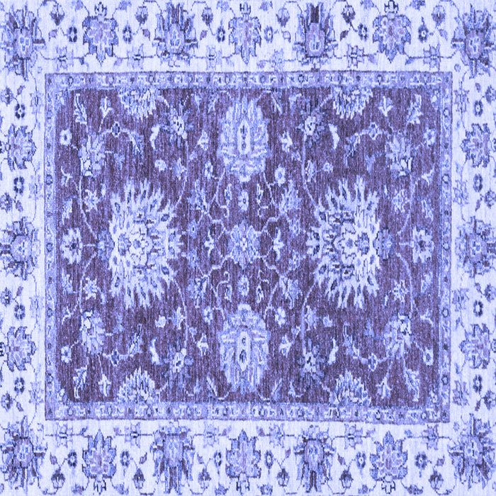 Square Machine Washable Oriental Blue Traditional Rug, wshabs2433blu
