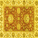 Square Oriental Yellow Traditional Rug, abs2433yw