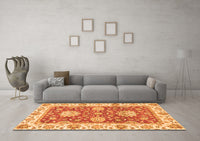 Machine Washable Oriental Orange Traditional Rug, wshabs2433org