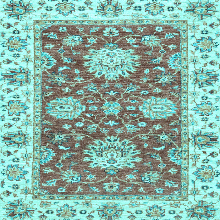 Square Machine Washable Oriental Light Blue Traditional Rug, wshabs2433lblu