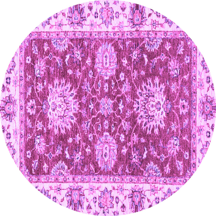 Round Oriental Purple Traditional Rug, abs2433pur