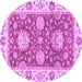 Round Oriental Purple Traditional Rug, abs2433pur