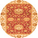 Round Oriental Orange Traditional Rug, abs2433org