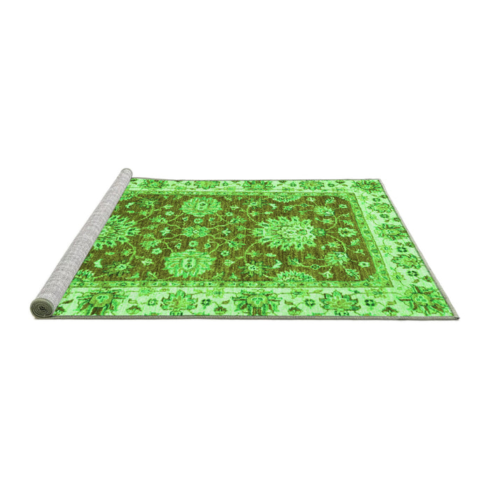 Sideview of Machine Washable Oriental Green Traditional Area Rugs, wshabs2433grn