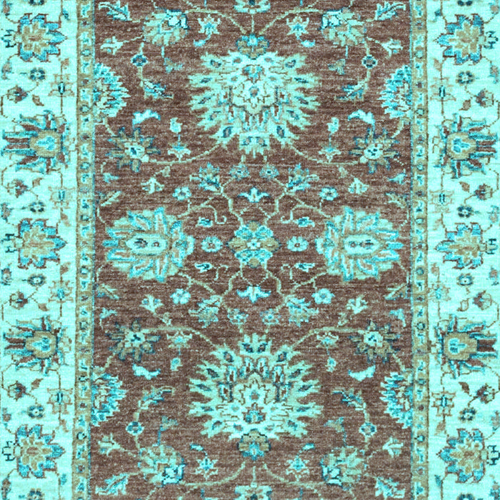 Machine Washable Oriental Light Blue Traditional Rug, wshabs2433lblu
