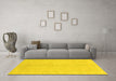 Machine Washable Abstract Yellow Modern Rug in a Living Room, wshabs2434yw