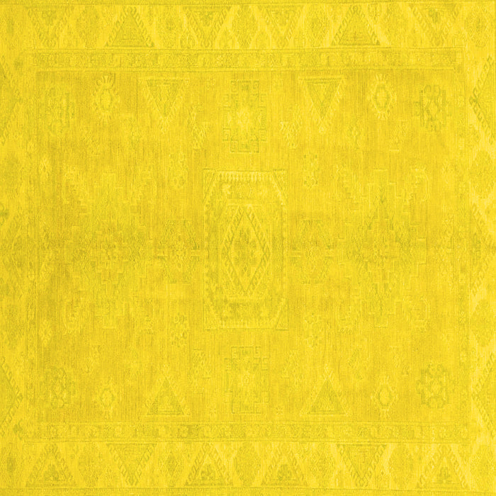 Square Machine Washable Abstract Yellow Modern Rug, wshabs2434yw