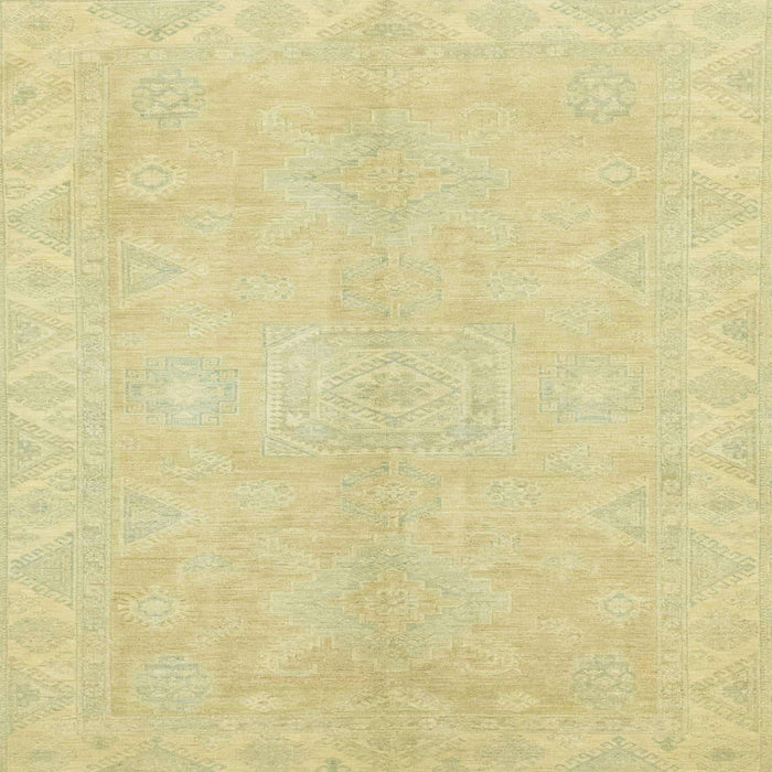 Square Machine Washable Abstract Brown Gold Rug, wshabs2434