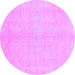 Round Abstract Purple Modern Rug, abs2434pur