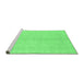 Sideview of Machine Washable Abstract Emerald Green Modern Area Rugs, wshabs2434emgrn