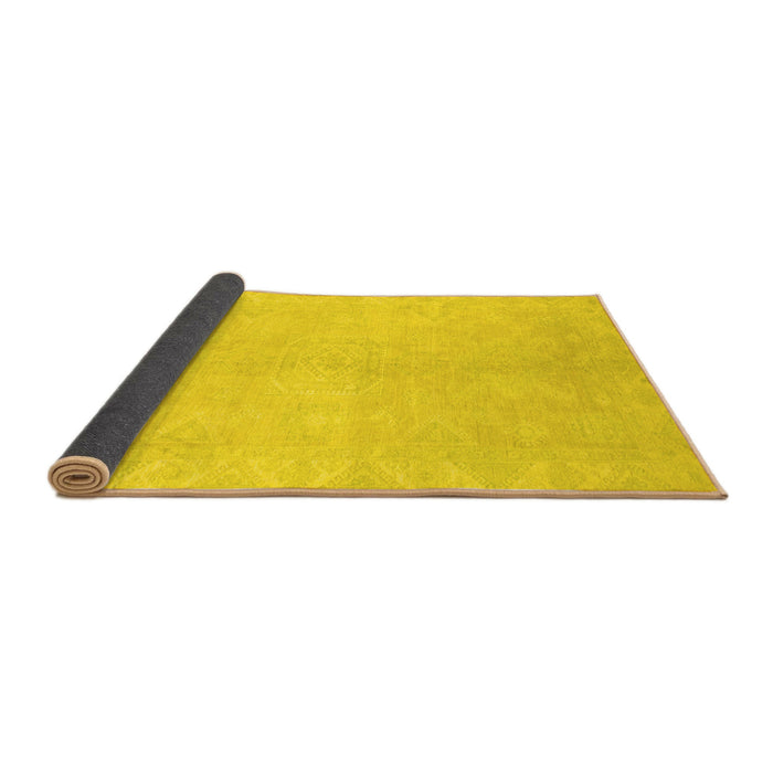 Sideview of Abstract Yellow Modern Rug, abs2434yw