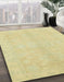 Abstract Brown Gold Modern Rug in Family Room, abs2434