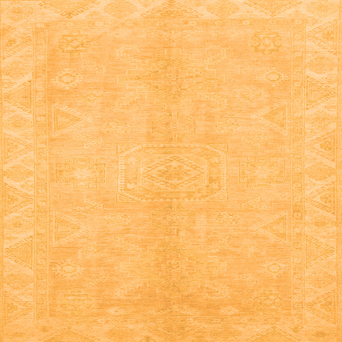Square Machine Washable Abstract Orange Modern Area Rugs, wshabs2434org