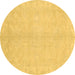 Round Abstract Brown Modern Rug, abs2434brn