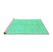 Sideview of Machine Washable Abstract Turquoise Modern Area Rugs, wshabs2434turq