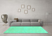 Machine Washable Abstract Turquoise Modern Area Rugs in a Living Room,, wshabs2434turq