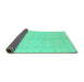 Sideview of Abstract Turquoise Modern Rug, abs2434turq