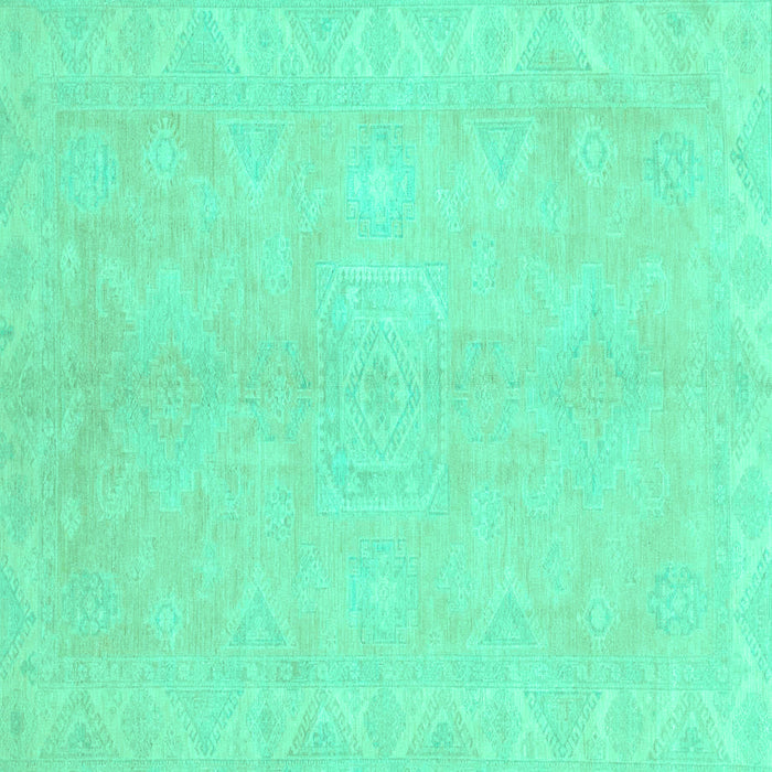 Square Abstract Turquoise Modern Rug, abs2434turq