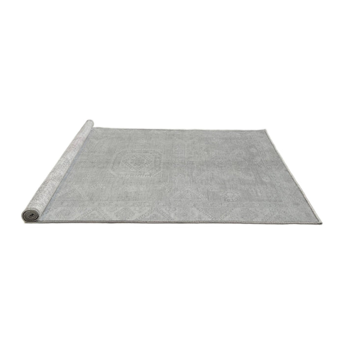 Sideview of Machine Washable Abstract Gray Modern Rug, wshabs2434gry