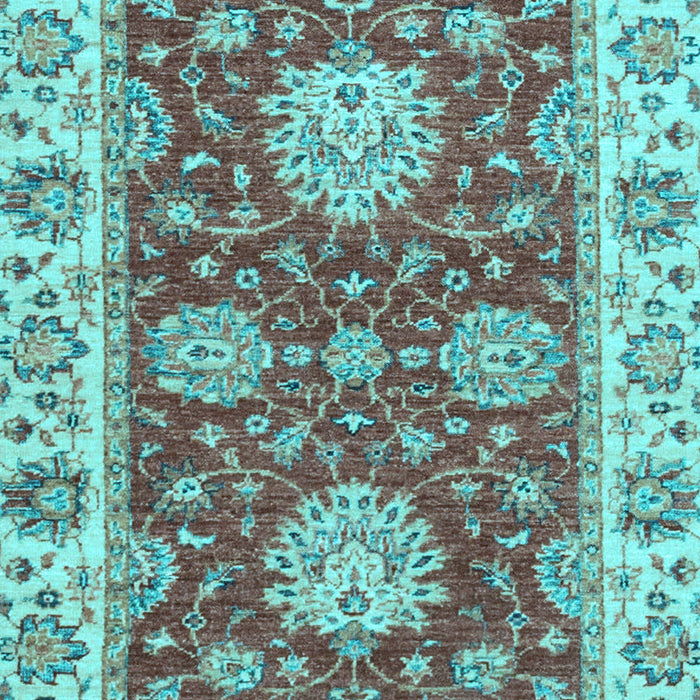Machine Washable Oriental Light Blue Traditional Rug, wshabs2435lblu