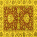 Square Oriental Yellow Traditional Rug, abs2435yw